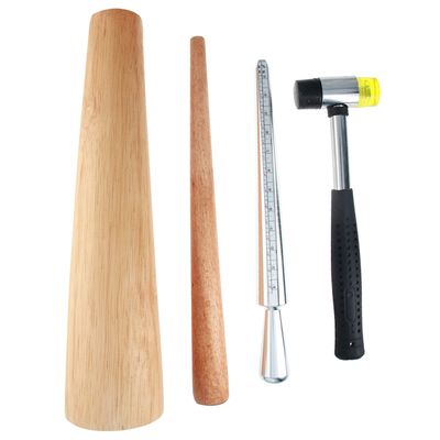 Heyiarbeit Metal Ring Sizer Mandrel Bracelet Stick Gauge Measuring Jewelry Tool Hammer Set Jewelry Tool