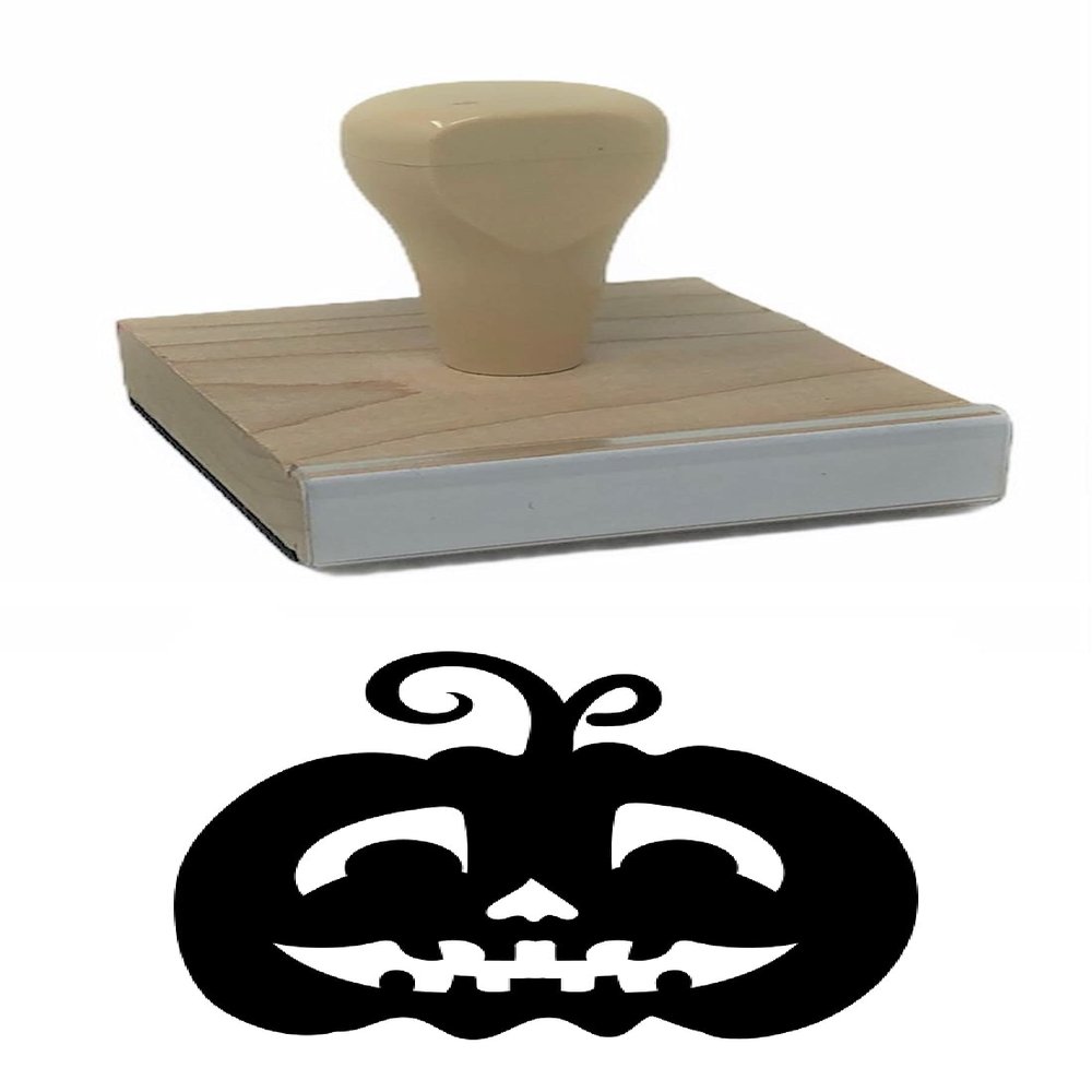 Hampton Tech Jack-o-Lantern 5 Rubber Stamp, 2 X 2'' Wood Stamp