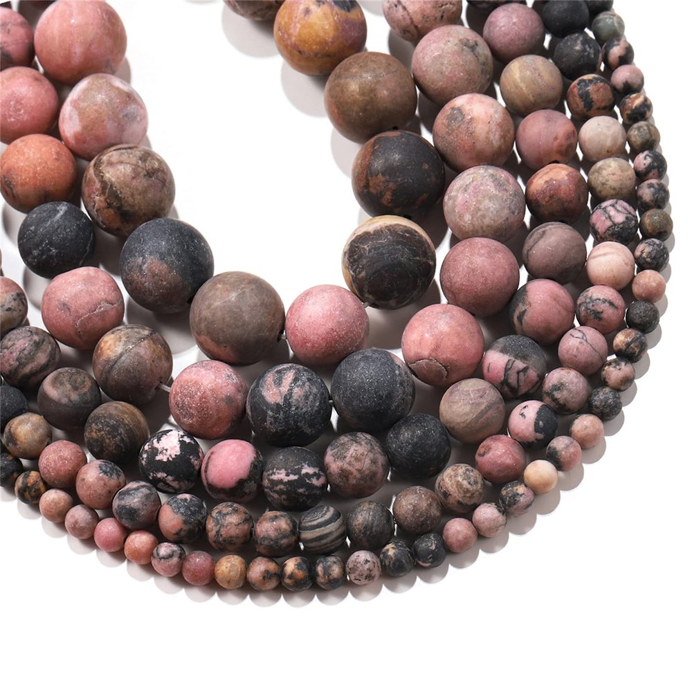 12 mm Natural Black Red Line Stripe Stone Beads Round Loose Gemstone Beads for DIY Bracelet Necklace Earring Jewelry Craft Making Accessories (BlackRed, 12mm32pcs