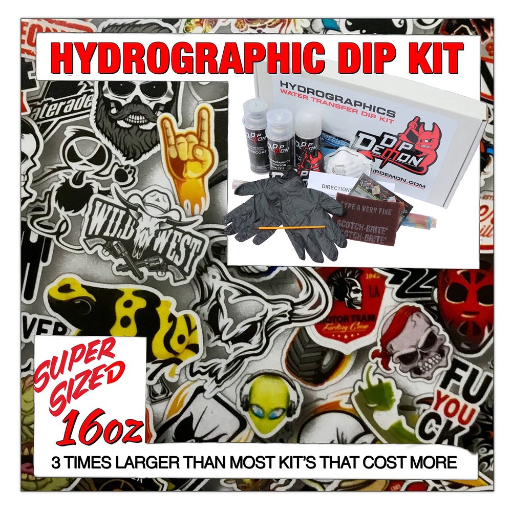 Hydrographic Dip Kit Sticker Bomb #21 16oz dip Demon Hydro dip Dipping