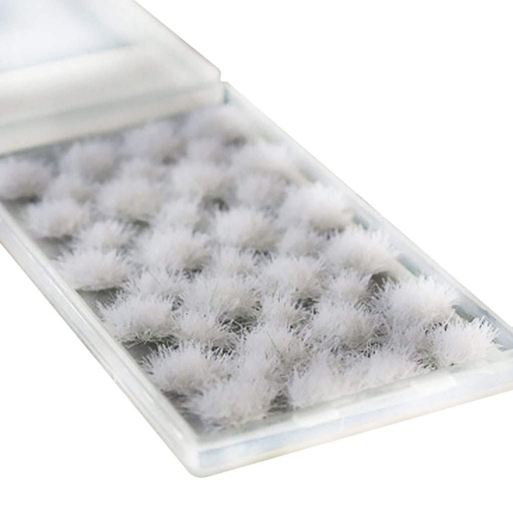 Almencla 39 Tufts,Grass Tufts Landscape Modelling Flower Cluster Grass Tufts for DIY Miniature Wargame Railway Scenery Model, White