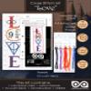 Counted Cross-Stitch Bookmark Kit 'HP Love' - DIY Set for Hand Embroidery with Pattern Design view 2
