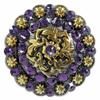 BS9188 Coloma Antique Gold Berry Rhinestone Crystal Concho (BS9188-4-ASAG, Tanzanite-1-3/4") view 1