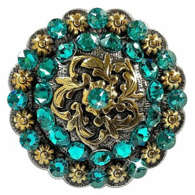 Belts.com BS9188 Coloma Antique Silver Berry Rhinestone Crystal Concho (BS9188-1-LASRP, Lt Rose-Tanzanite-1")
