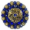 BS9188 Coloma Antique Gold Berry Rhinestone Crystal Concho (BS9188-1-ASAG, Capri Blue-1") view 1