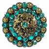 BS9188 Coloma Antique Gold Berry Rhinestone Crystal Concho (BS9188-1-ASAG, Rose-1") view 1
