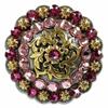 BS9188 Coloma Antique Gold Berry Rhinestone Crystal Concho (BS9188-2-ASAG, Fuchsia-Lt Rose-1-1/4") view 1