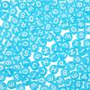 BEEFLYING 1480Pcs Transparent Acrylic Alphabet Beads Flat Round Disc Coin A-Z White Letter Beads Clear Spacer Beads Charms for DIY Friendship Boho Bracelet Souvenir Jewelry Crafts Making (Sky Blue) view 1