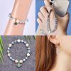 BEEFLYING 1480Pcs Transparent Acrylic Alphabet Beads Flat Round Disc Coin A-Z White Letter Beads Clear Spacer Beads Charms for DIY Friendship Boho Bracelet Souvenir Jewelry Crafts Making (Sky Blue) view 4