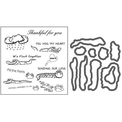 Cute Animals Clear Stamps and Dies Set for DIY Card Making, Clear Rubber Stamps and Dies for Card Sets for Crafting, DIY Scrapbooking Card Making Tools