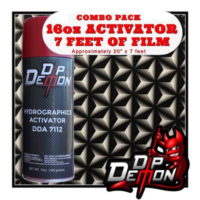 Hydrographic Film Activator Combo Kit Triangles Geometric Shapes Hydro Dipping 16oz Dip Demon