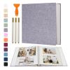 Vienrose Photo Album Self Adhesive 4x6 5x7 3x5 8x10 Scrapbook Album DIY Scrap Book with Metallic Pen 120 Pages Grey view 1