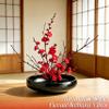 Japanese Ikebana Vase Kit, Flower Shallow Container Ceramics Ikebana Vase with 1.57inch Flower Frog and Floral Frog Floristry Kenzan Needle Straightening Tool (Frosted Bowl A with Spots) view 3