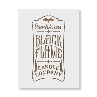 Black Flame Candle Label Stencil - Bring Your Haunted Visions to Life, Horror Stencil, Mylar Stencils, Halloween Sign