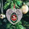 ZTGD Angel Wing Heart-Shaped Photo Frame Ornament Handmade Christmas Tree Ornament for Home Study Living Room Silver view 2