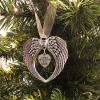 ZTGD Angel Wing Heart-Shaped Photo Frame Ornament Handmade Christmas Tree Ornament for Home Study Living Room Silver view 3