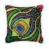 DL-YTG DIY Latch Hook Kits Throw Pillow Flowers Cover Rug Pattern Color Printed Canvas16X16 inch, Crochet Needlework Crafts for Kids and Adults view 1