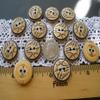 25 Buttons mKET Tribal Ethnic Animal Print One Inch Buttons Plastic 40L 25mm Brown Cream Orange sew on 2-Hole sew on Rounded 2mm Holes view 1