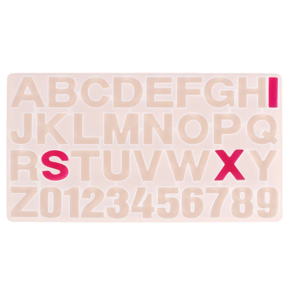 Boutigem Letter Number Silicone Mold 1pc A-Z Alphabet Epoxy Resin Mould for DIY Pendants Bracelets Necklaces Earrings Keychains Crafts Soap Making