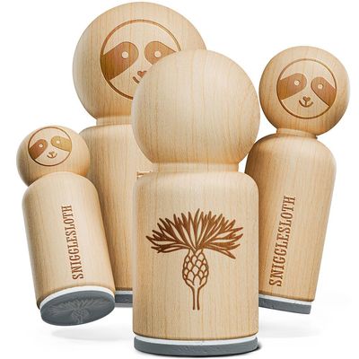 Cornflower Bachelor's Button Bloom Rubber Stamp for Stamping Crafting Planners - 1-1/4 Inch Large