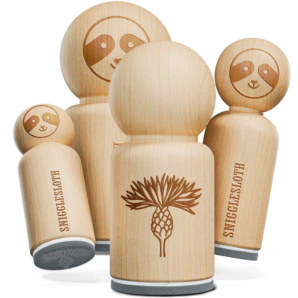 Cornflower Bachelor's Button Bloom Rubber Stamp for Stamping Crafting Planners - 1-1/4 Inch Large