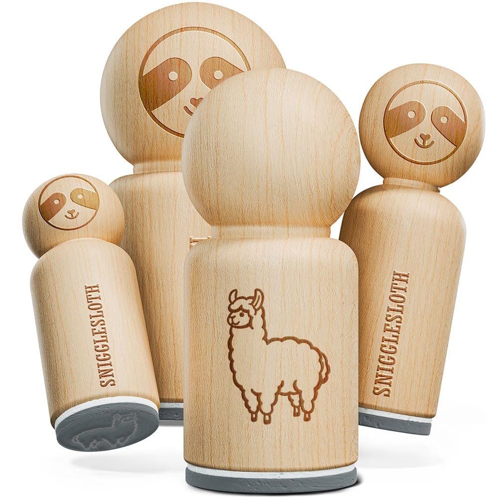 Alpaca Llama Full Body Rubber Stamp for Stamping Crafting Planners - 1-1/4 Inch Large