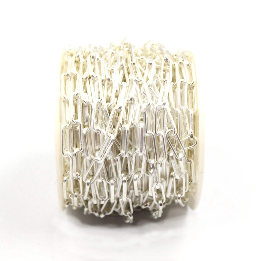 Paper Clip Chain | 4mm x 10mm Paper Clip Link Chain | Gold, Gunmetal, Silver, Matte Gold, Matte Silver Available | Sold by the Foot
