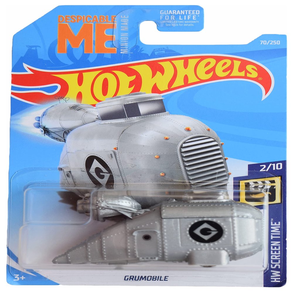 Hot Wheels Silver Grumobile 1:64 Scale Airplane Car 3 inches Kid 3-12 Children Unisex