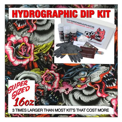 Hydrographic Dip Kit Metallic Wolf Dragon 16oz dip Demon Hydro dip Dipping