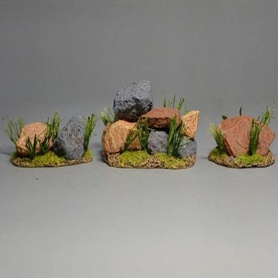 Team Miniatures Second Boer War BOER6015 Three piece Rock Set 1:30 Scale Mixed Media