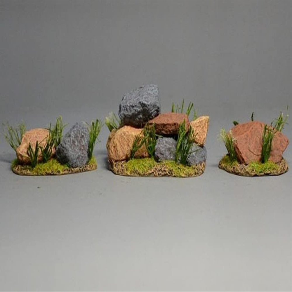 Team Miniatures Second Boer War BOER6015 Three piece Rock Set 1:30 Scale Mixed Media