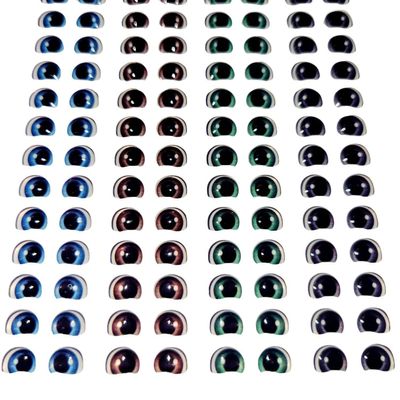 Adhesive Resin Eyes FNY 1001-72 Pairs - XSmall/PP W/H 7mmx5mm (0.27"x0.20") - for use with Cold Porcelain Air Dry Clay, Polymer Clay, EVA, Felt, Fabric, Plaster, Paper, Ceramic and More