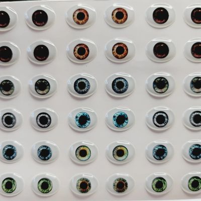 Adhesive Resin Eyes for Clays Multicolor STY Realistic GR/LG Measure: 12mm 36 Pairs