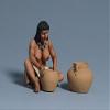 Team Miniatures Conquest of the Americas CLB6010 Arawak Woman Making Pottery 1:30 Scale Pewter view 2