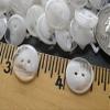 36 Cool Clear & White mKET Textured Buttons 1/2" (20L 13MM) 2 Hole Plastic Sewing sew on Crafts Jewelry Clasp Small Shirt Horn Effect view 1