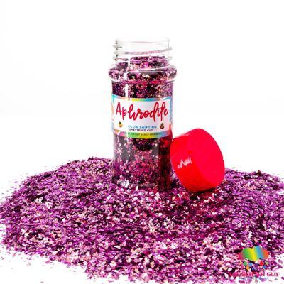 The Glitter Guy: Aphrodite (Premium Color Shifting Shattered Glitter) 2.5oz Color Shifting Pink Purple and Copper Irregular cut for Crafts Tumblers Decoration DIY Projects