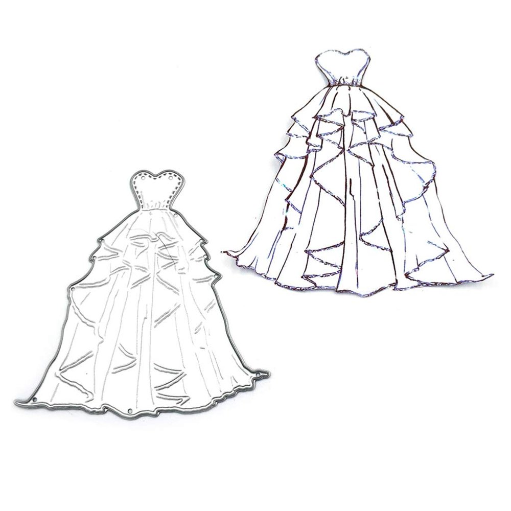 Heart Wedding Dress Metal Die Cuts, Cutting Dies for Card Making Clearance, Embossing Dies for Scrapbooking, DIY Album Paper Cards Decoration