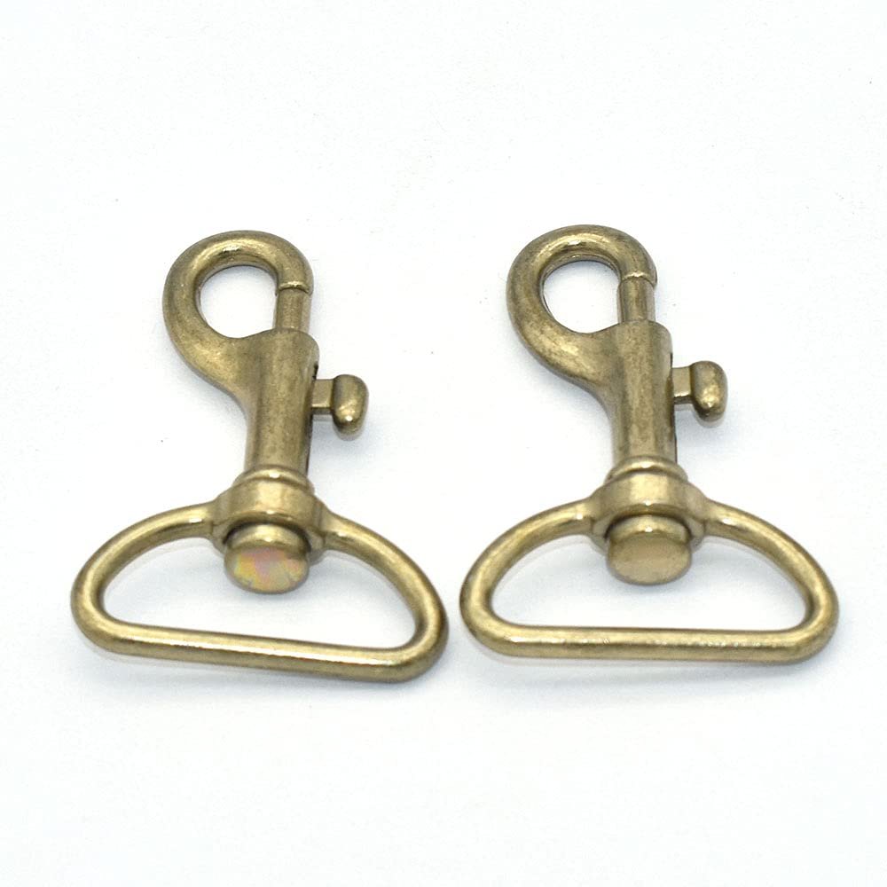 25mm Bronze Lobster Swivel Clasp with D Rings Swivel Clasp Lobster Clasp Push Gate Snap Swivel Hook Keychain Purse Handbag Hook 1.8'' 6 PCS