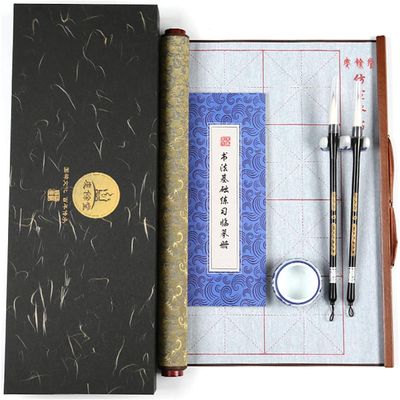 ZHANGDONG Chinese Calligraphy Brush Brush pens Calligraphy pens Chinese Calligraphy Painting Brush Writing Drawing Brushs/Chinese Calligraphy Set(Color:Plaid Writing Paper)