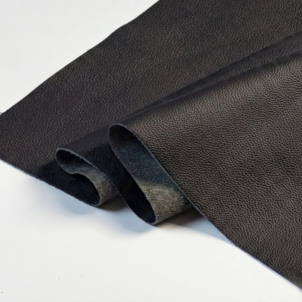 12'' x 24'' Genuine Full Grain Cowhide Leather Sheet Soft Leather for Upholstery Repair, Handbags, Wallets, Sewing, Crafts, & DIY Projects 1.1-1.3mm (3oz) Pre-Cut (Black, 5 Pieces)