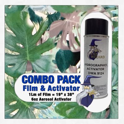 Hydrographic Film Palm Leaves Activator Combo 6oz dip wizard Hydro dip Dipping