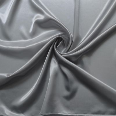 100cm*148cm White Black Plain Satin Material for Clothing Package Lining Gift DIY Scarf Silky Charmeuse Fabric (#124 Bright Silver, 10 Meter)