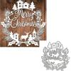 Christmas Leaves Wreath Metal Die Cuts,Merry Christmas Ornaments Deer House Tree Cutting Dies Cut Stencils for DIY Scrapbooking Photo Decorative Embossing Paper Dies for Scrapbooking Card Making view 1