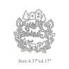 Christmas Leaves Wreath Metal Die Cuts,Merry Christmas Ornaments Deer House Tree Cutting Dies Cut Stencils for DIY Scrapbooking Photo Decorative Embossing Paper Dies for Scrapbooking Card Making view 2