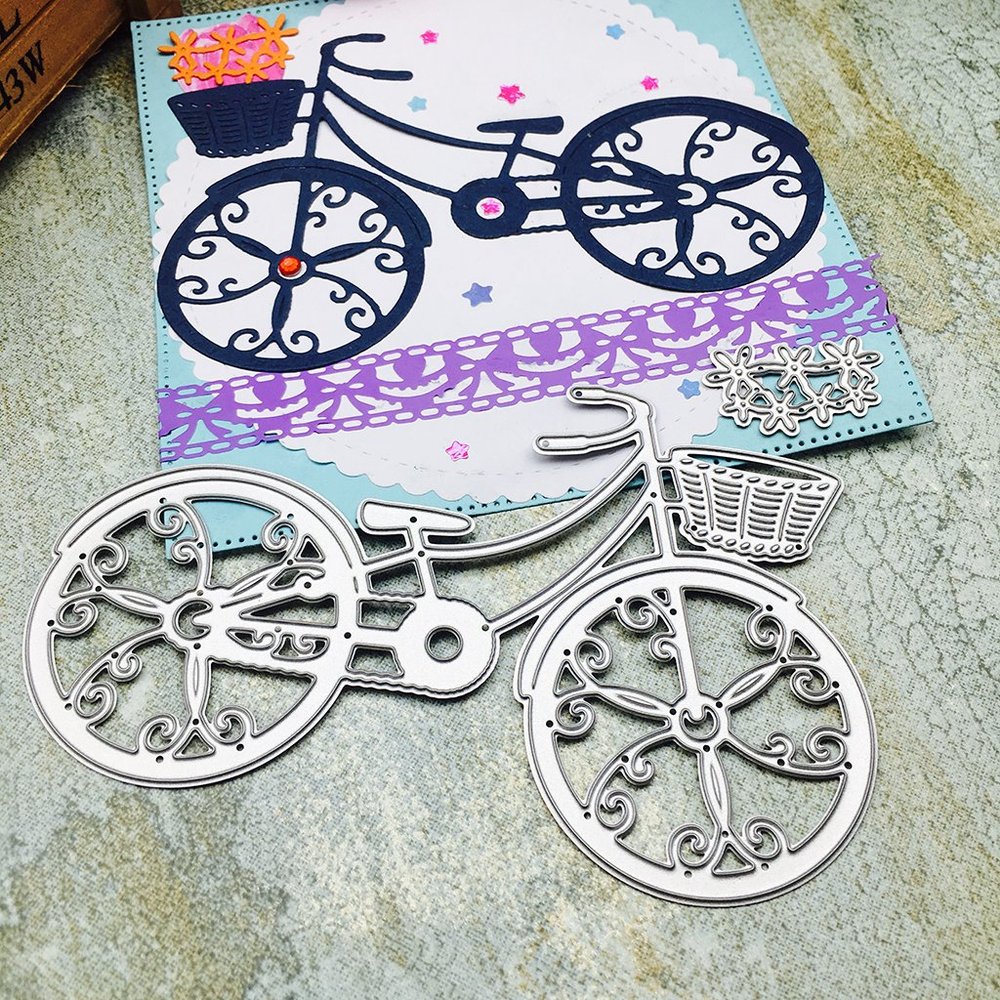 Bicycle Embossing Metal Die Cuts, Cutting Dies for Card Making Clearance, Embossing Dies for Scrapbooking, DIY Album Paper Cards Decoration