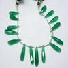 Beads Gemstone Green Onyx Faceted Long Drop Shape Beads, Onyx Cut Drop Beads, Gemstone for Jewelry, 7x16mm - 7x26mm 3 Inches Strand Code-HIGH-31126 view 1