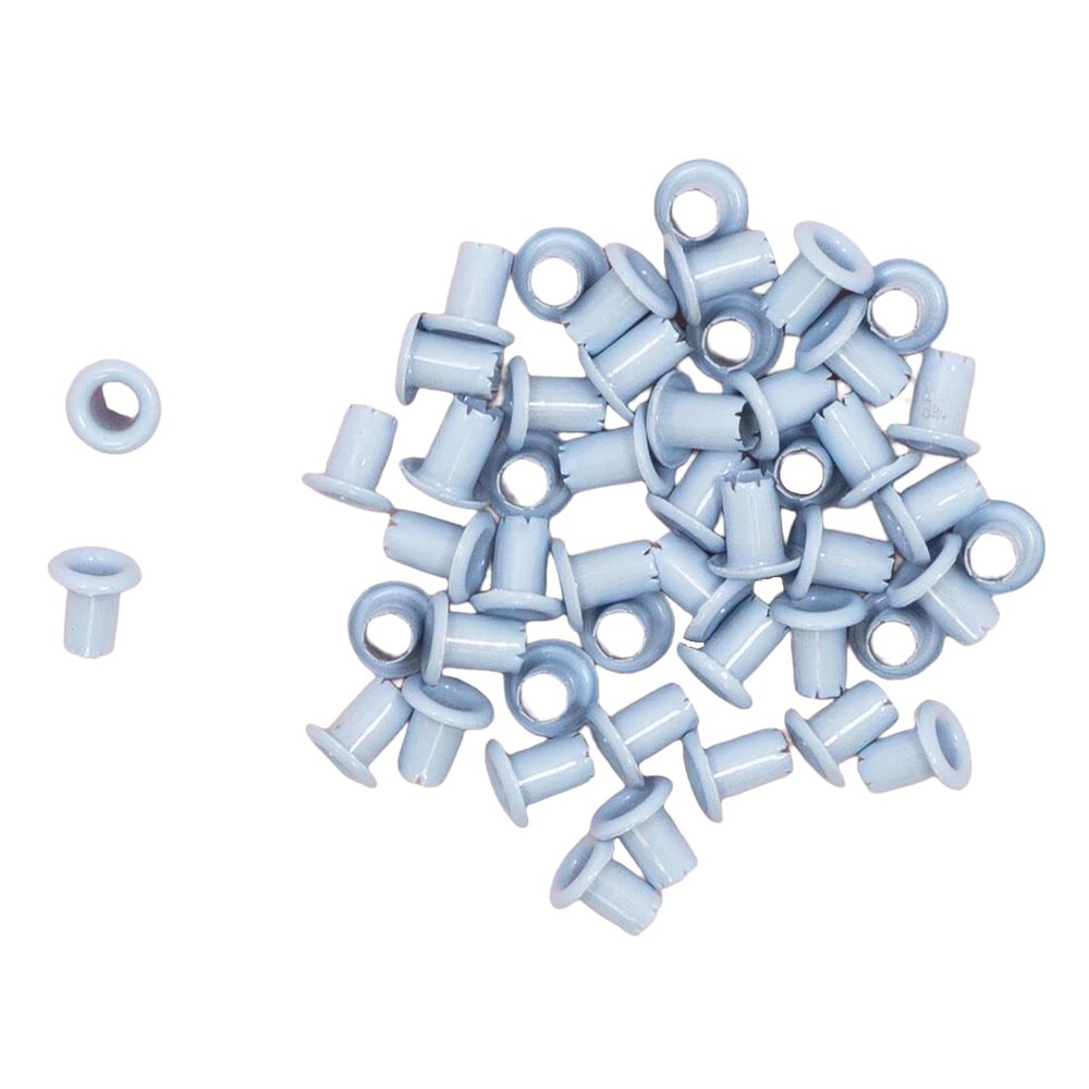 Craftelier - Pack of 50 Mini Eyelets Ideal for Card Making, Scrapbooking and Crafts | Suitable for Various Materials | Size Approx. 3 mm Inside Diameter and 5 mm Outside Diameter - Baby Blue Colour