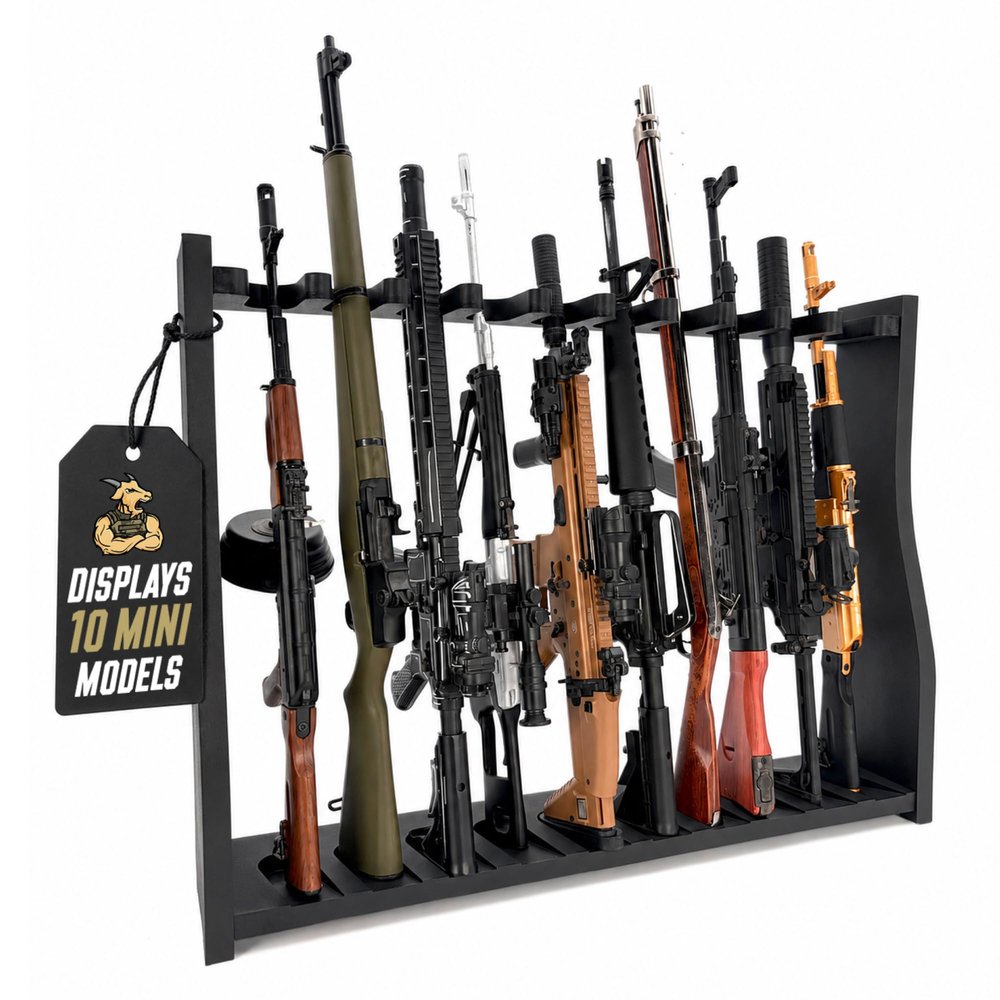 GOAT GUNS Miniature Gun Model Rack | Black Acrylic Plastic