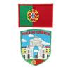 A-ONE 2 PCS Pack- Praa do Comrcio Shield Embroidery+Portugal Flag Applique, Lisbon Square Patch, Country Patch, DIY Embroidery, Sew-on/Iron-on Badge for Jeans Jackets Clothes Backpack NO.351C view 1