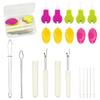 Lechchy Needle Threader for Hand Sewing & Sewing Machine - 10 Simple Needle Threaders for Embroidery Floss + 2 Seam Rippers + 2 Drawstring Threaders + 5 Needles view 1